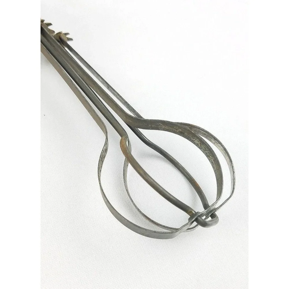 Vintage mid century Ekco egg beater manual rotating rustic primitive